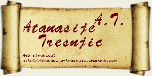 Atanasije Trešnjić vizit kartica